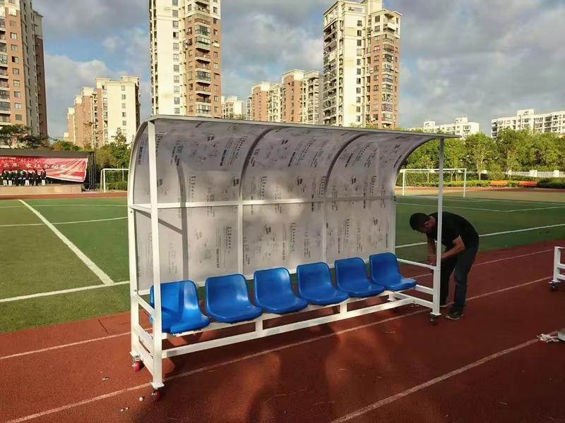 Heavy Duty Football Players Bench Portable Seats Aluminum Soccer Team Shelter