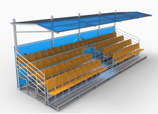 Sports Equipment Stadium Retractable bleachers System with Comfortable Front-folding Seat