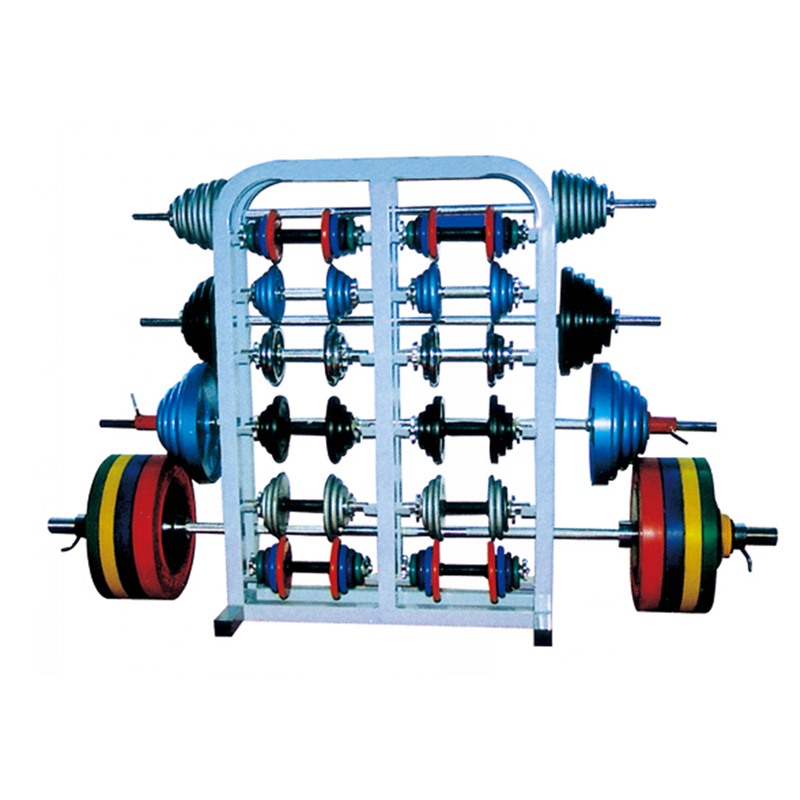 Conjunto de halteres de ginástica com barra de levantamento de peso para dispositivo de fitness doméstico central com rack