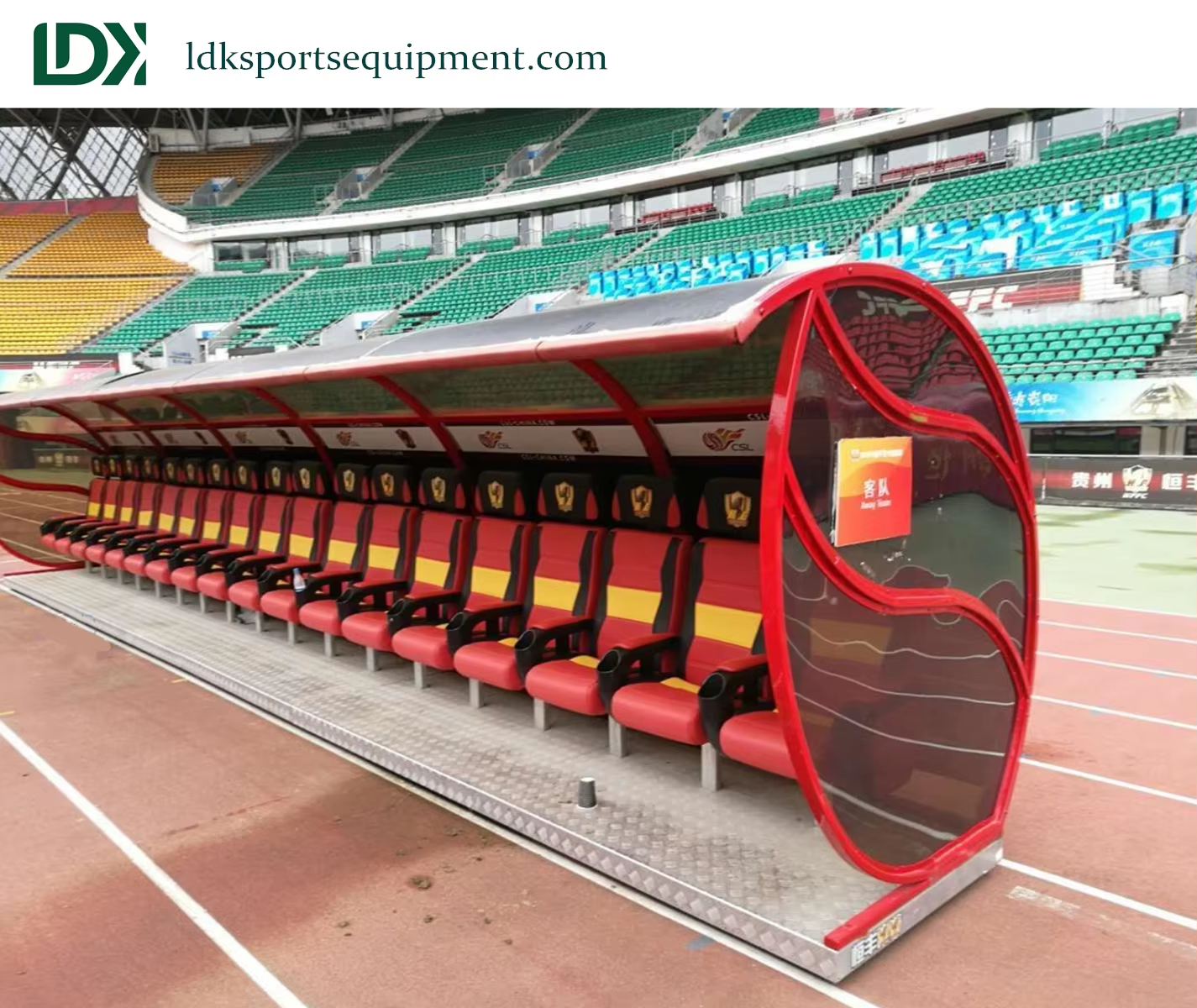 High Quality Soccer Player Bench Football Seats UV Proof Polycarbonate Substitutes Chair