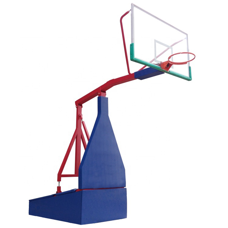 Portable hydraulic basketball stand adjustable height basketball system