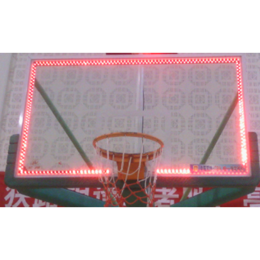 Portable basketball goal with glass backboard