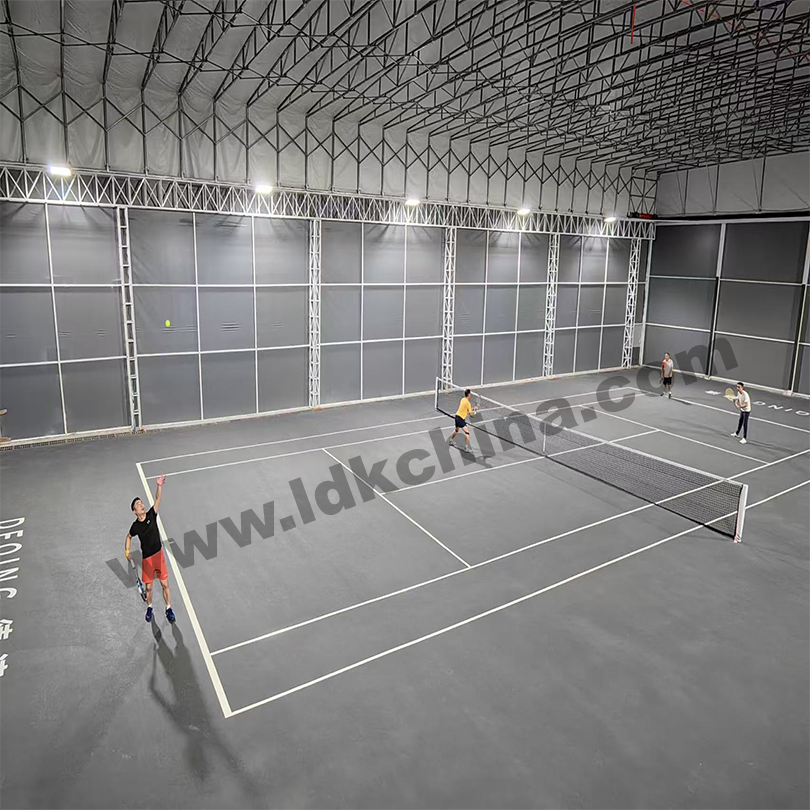 LDK Electric Push Pull Retractable Tent Court Soccer Padel Court with Removable Roof