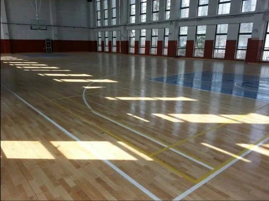 Maple hardwood flooring basketball court